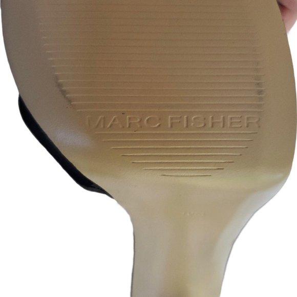 Marc Fisher Prytia Black Platform Heels 10 Twist Front Ankle Strap Stiletto - Picture 11 of 12